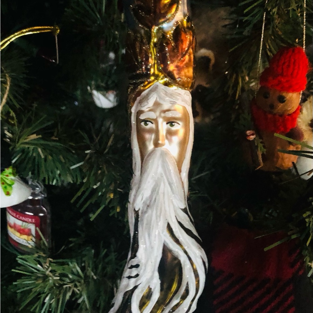 SALE!!! NIB Limited Edition “Grandfather Autumn” Art glass Santa Ornament
